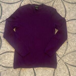 Lord & Taylor Deep Purple Crew Neck Sweater